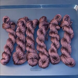Purple Wool Yarn. DK weight.  6 skeins lot.